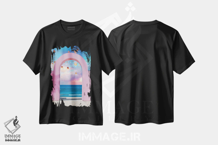 تیشرت مشکی طرح دار طاق و فانوس ها، عکاسی ترکیبی اثر ارین سامر | immage.ir