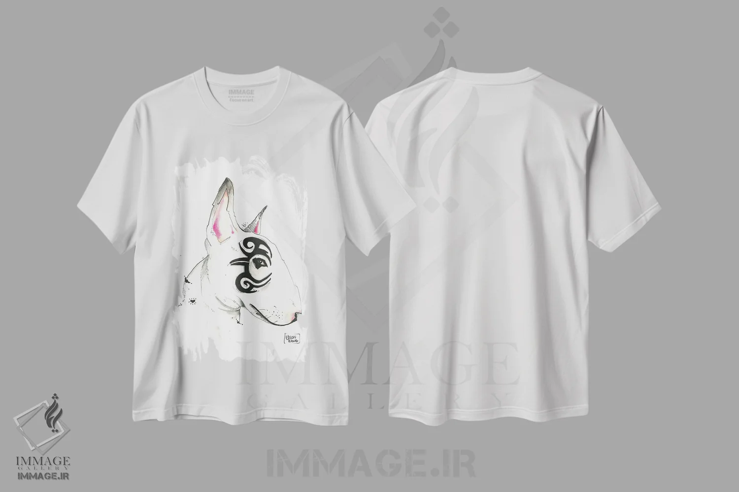 تیشرت سفید طرح دار بول تریر قبیله ای، هنر دیجیتال اثر ادسون راموس | فروشگاه ایماژ