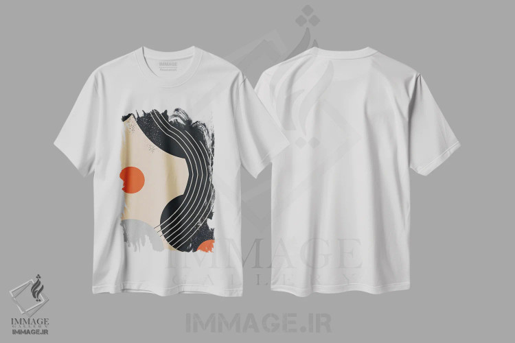تیشرت سفید طرح دار اشکال و خطوط انتزاعی اثر ادسون راموس | immage.ir