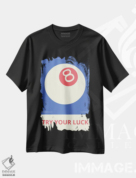 تیشرت مشکی طرح دار شانس خود را امتحان کن، هنر دیجیتال اثر ادسون راموس | فروشگاه ایماژ