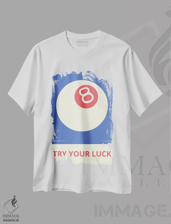 تیشرت سفید طرح دار شانس خود را امتحان کن، هنر دیجیتال اثر ادسون راموس | immage.ir