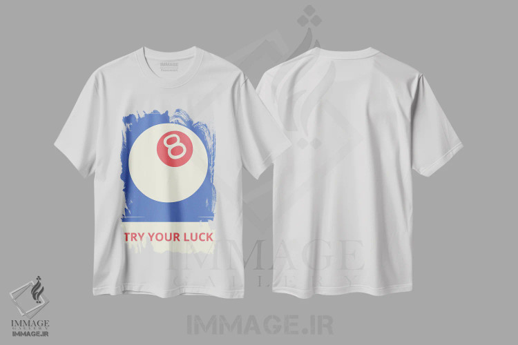 تیشرت سفید طرح دار شانس خود را امتحان کن، هنر دیجیتال اثر ادسون راموس | immage.ir