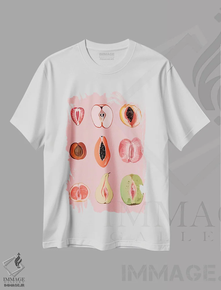 تیشرت سفید طرح دار میوه خوب، هنر دیجیتال اثر ادسون راموس | immage.ir