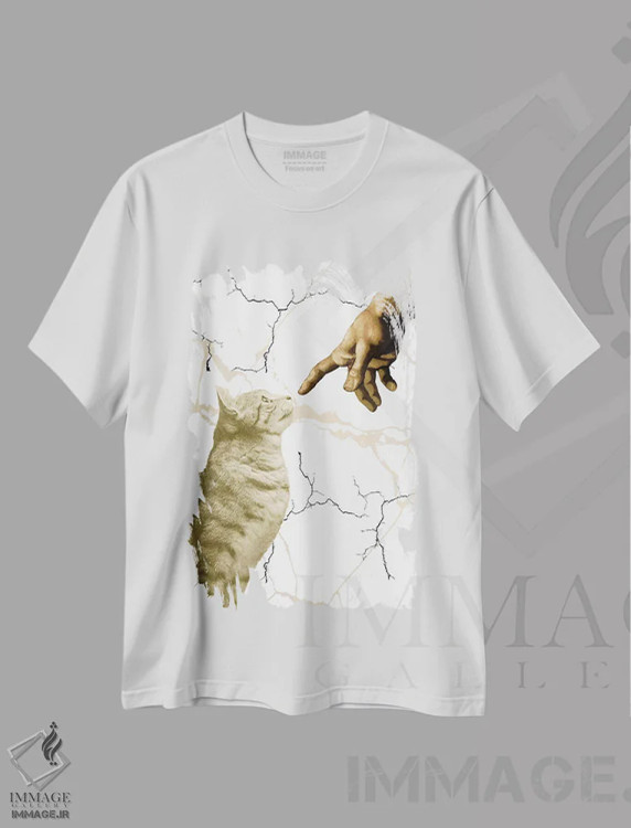 تیشرت سفید طرح دار آفرینش آدام، مدیوم اثر ادسون راموس | فروشگاه ایماژ