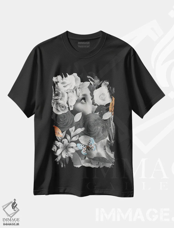 تیشرت مشکی طرح دار آفتابگردان ۱۵، تزئینی اثر ادسون راموس | فروشگاه ایماژ