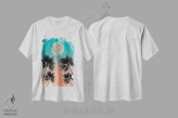 تیشرت سفید طرح دار غروب صورتی، تزئینی اثر ادسون راموس | فروشگاه ایماژ