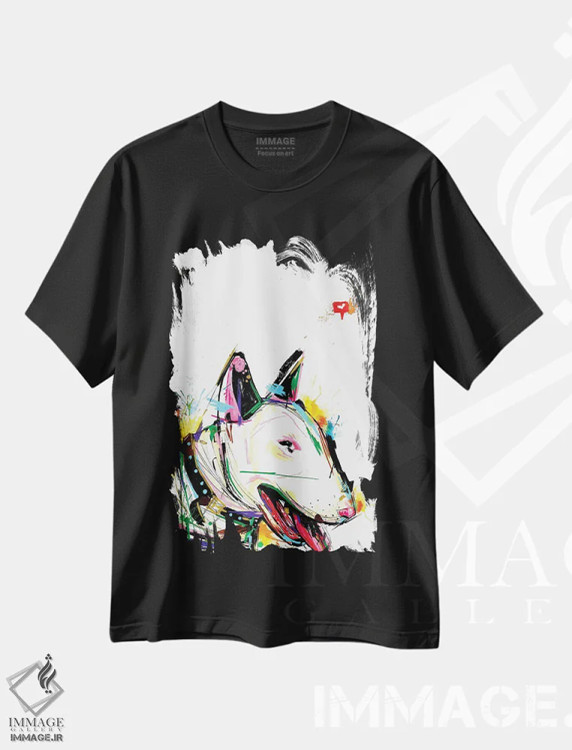 تیشرت مشکی طرح دار بول تریر انتزاعی، هنر دیجیتال اثر ادسون راموس | immage.ir