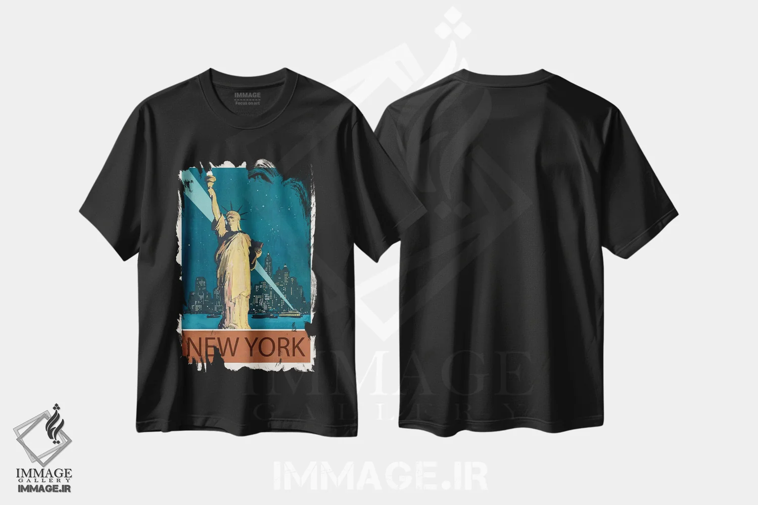 تیشرت مشکی طرح دار شهر نیویورک، تزئینی اثر ادسون راموس | immage.ir