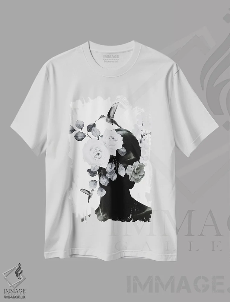 تیشرت سفید طرح دار کلاژ زیبایی سیاه، هنر آمریکایی آفریقایی تبار اثر ادسون راموس | فروشگاه ایماژ
