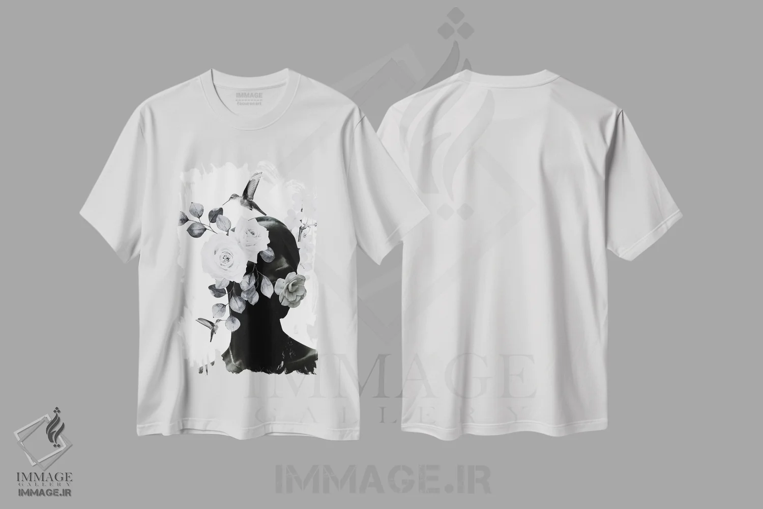 تیشرت سفید طرح دار کلاژ زیبایی سیاه، هنر آمریکایی آفریقایی تبار اثر ادسون راموس | فروشگاه ایماژ