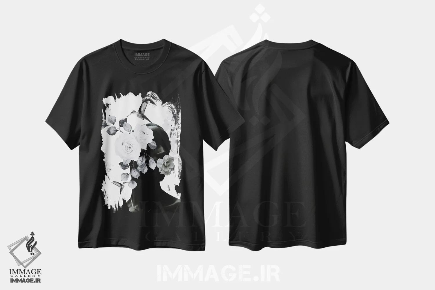 تیشرت مشکی طرح دار کلاژ زیبایی سیاه، هنر آمریکایی آفریقایی تبار اثر ادسون راموس | immage.ir