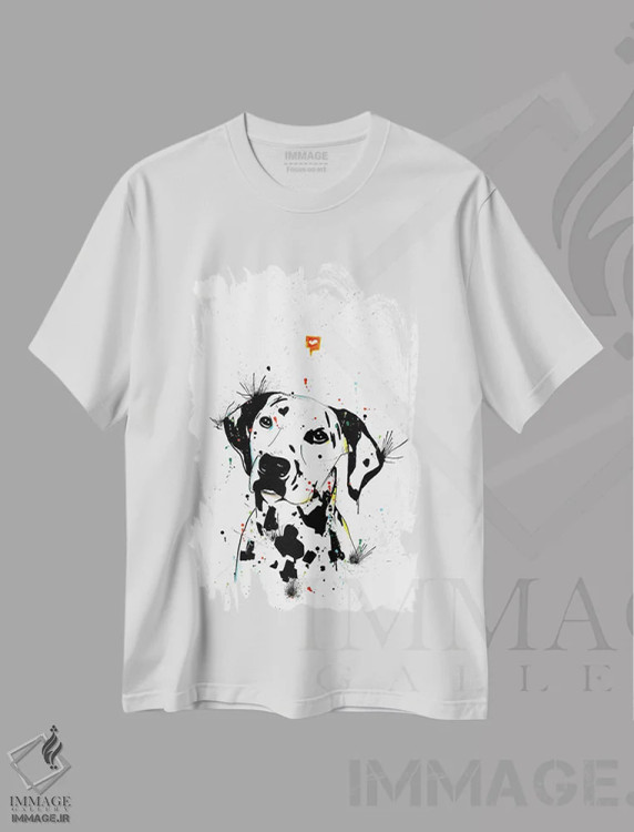 تیشرت سفید طرح دار سگ دالماتین، هنر دیجیتال اثر ادسون راموس | immage.ir