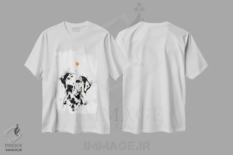 تیشرت سفید طرح دار سگ دالماتین، هنر دیجیتال اثر ادسون راموس | immage.ir