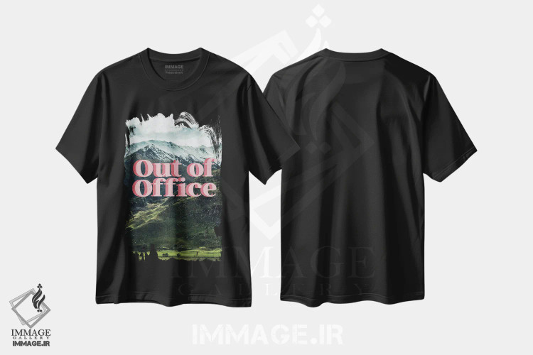 تیشرت مشکی طرح دار خارج از دفتر، هنر دیجیتال اثر ادسون راموس | immage.ir