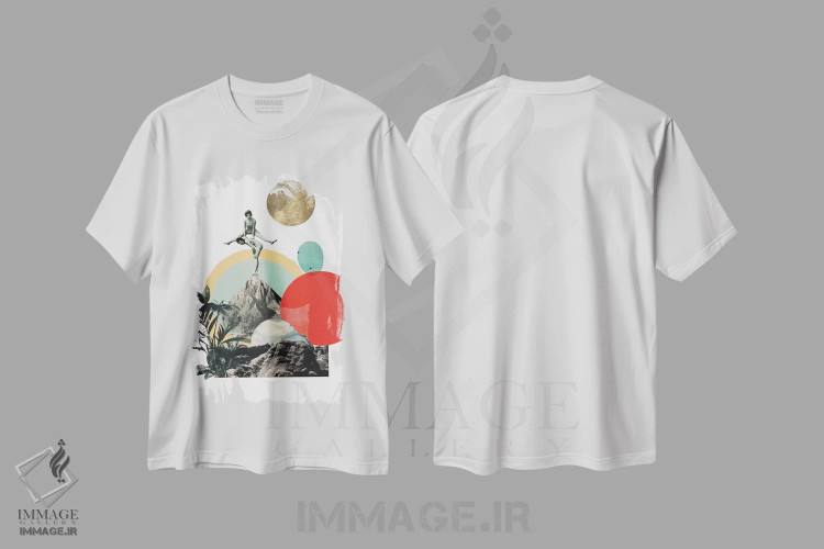 تیشرت سفید طرح دار کوه، تزئینی اثر ادسون راموس | immage.ir