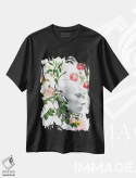 تیشرت مشکی طرح دار گل های رباتی، تزئینی اثر ادسون راموس | فروشگاه ایماژ