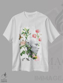 تیشرت سفید طرح دار گل های رباتی، تزئینی اثر ادسون راموس | immage.ir