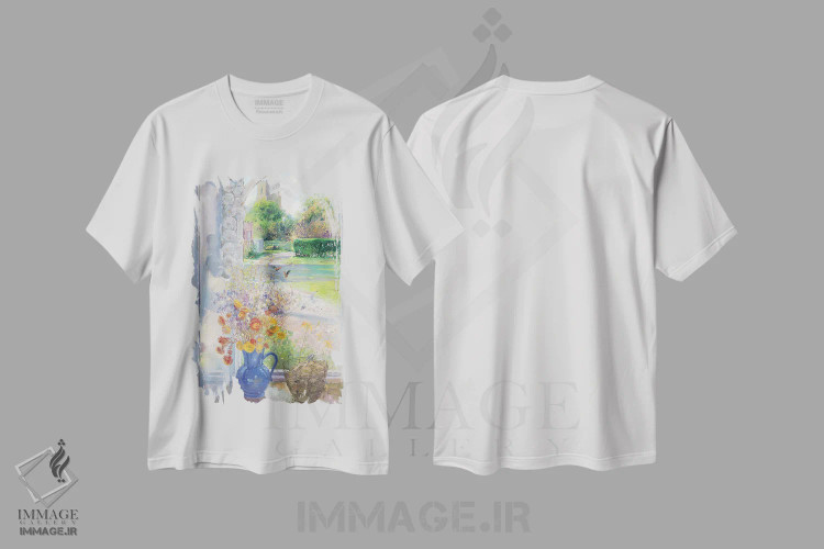 تیشرت سفید طرح دار زندگی بی حرکت پاییزی، هنر فاخر کلاسیک اثر تیموتی ایستون | فروشگاه ایماژ