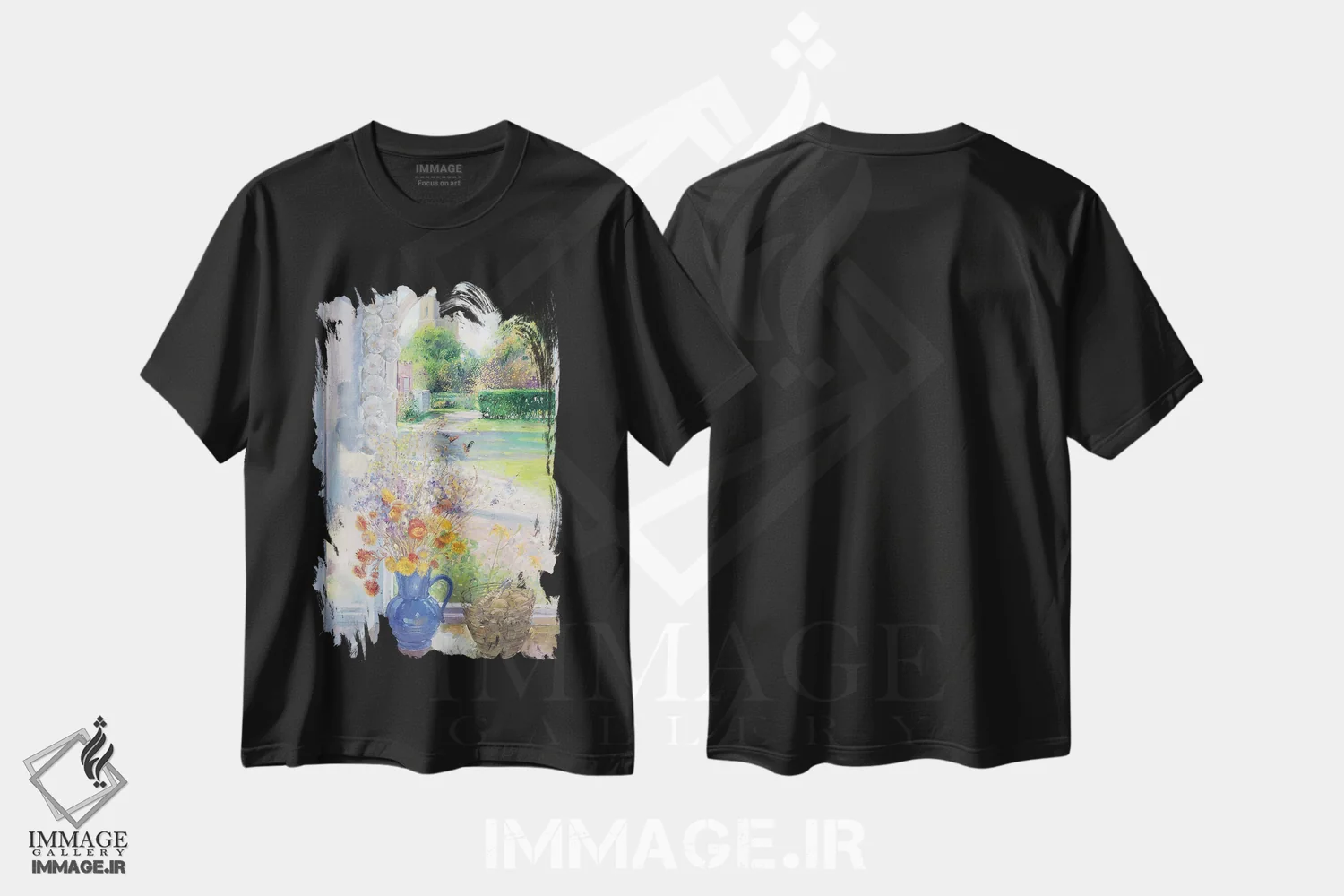 تیشرت مشکی طرح دار زندگی بی حرکت پاییزی، هنر فاخر کلاسیک اثر تیموتی ایستون | immage.ir
