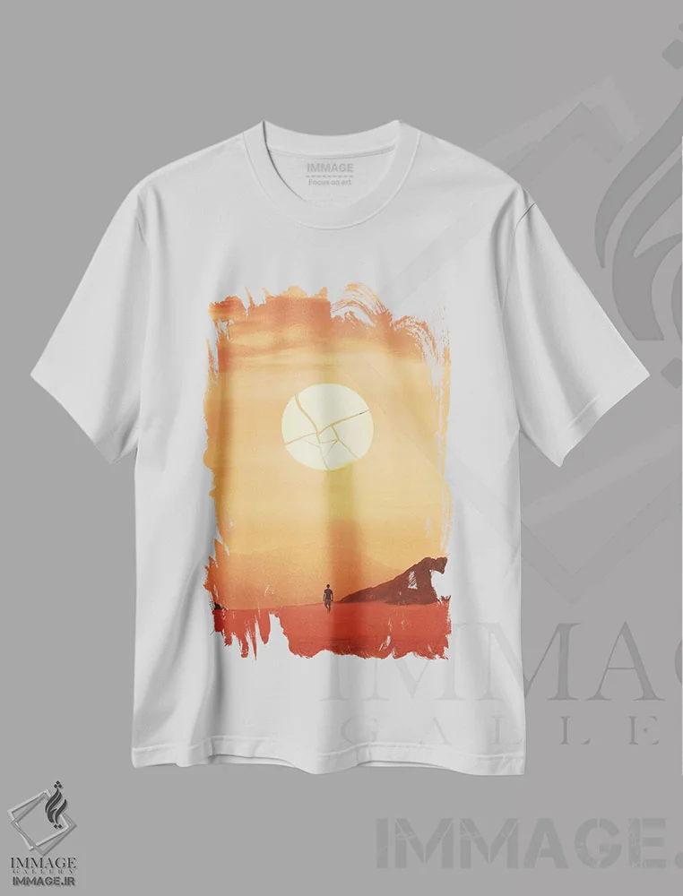 تیشرت سفید طرح دار هاتونگ، هنر فاخر معاصر اثر اوگنی سولویف | فروشگاه ایماژ