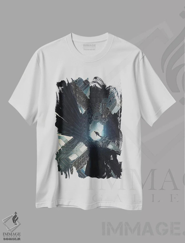تیشرت سفید طرح دار وورن، هنر فاخر معاصر اثر اوگنی سولویف | فروشگاه ایماژ