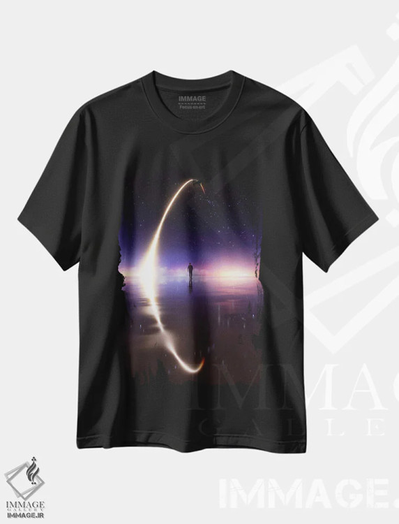 تیشرت مشکی طرح دار خلیج موشکی، عکاسی ترکیبی اثر اوگنی سولویف | فروشگاه ایماژ