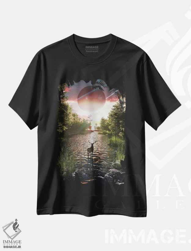 تیشرت مشکی طرح دار سینیا، عکاسی ترکیبی اثر اوگنی سولویف | فروشگاه ایماژ