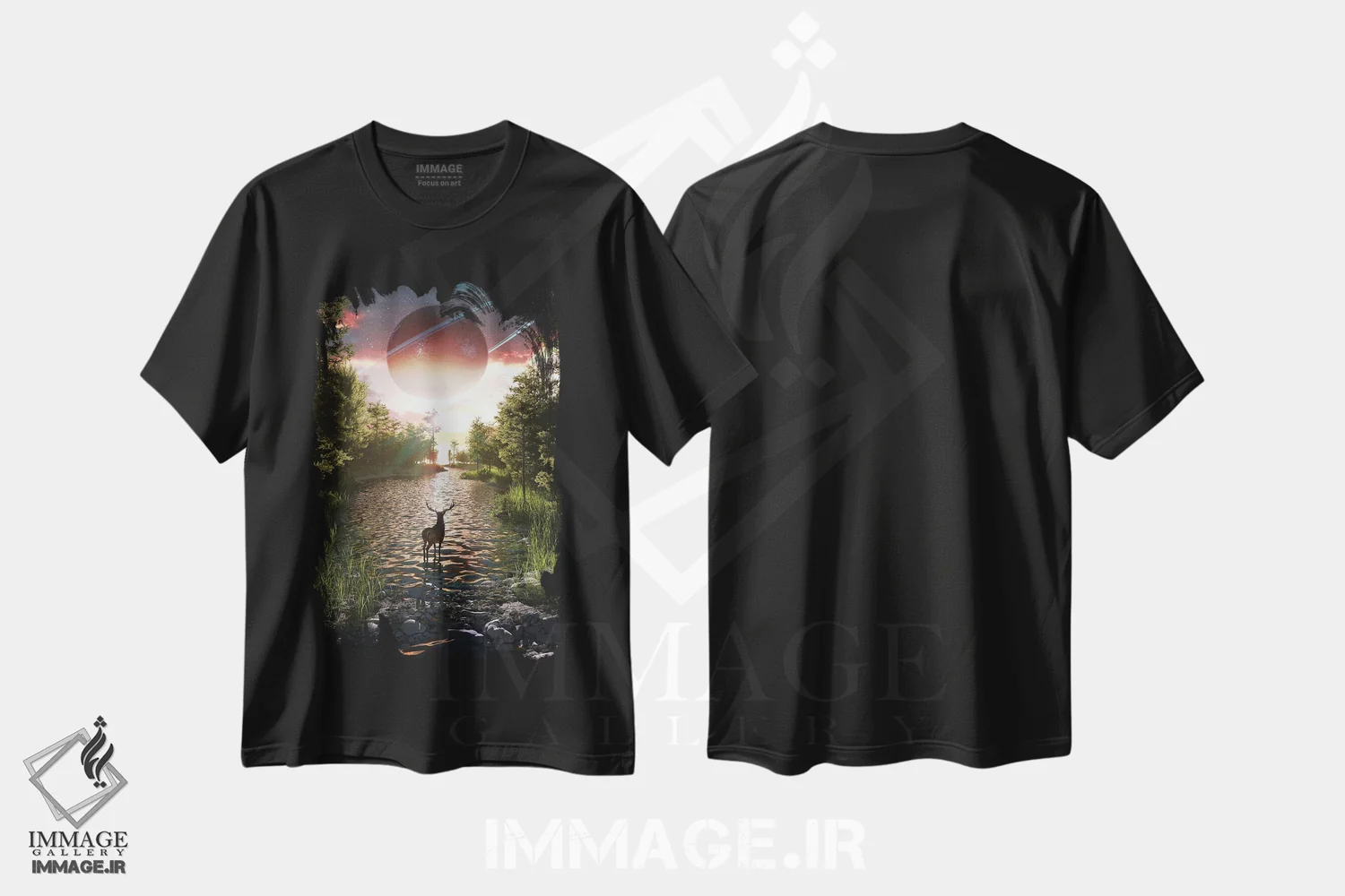 تیشرت مشکی طرح دار سینیا، عکاسی ترکیبی اثر اوگنی سولویف | فروشگاه ایماژ