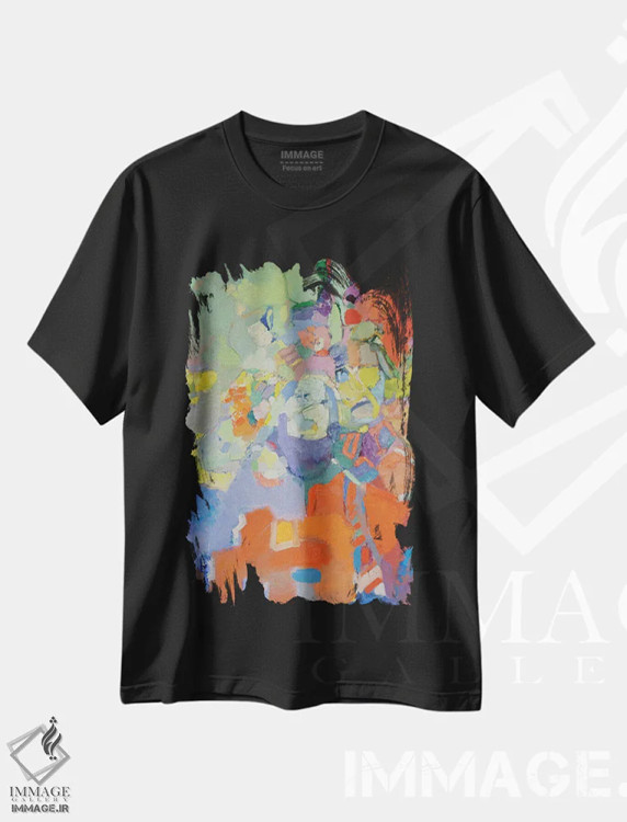 تیشرت مشکی طرح دار عطر شرقی، آبستره اثر النا شرایبمن | immage.ir