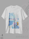 تیشرت سفید طرح دار ساحلی اثر النا شرایبمن | immage.ir
