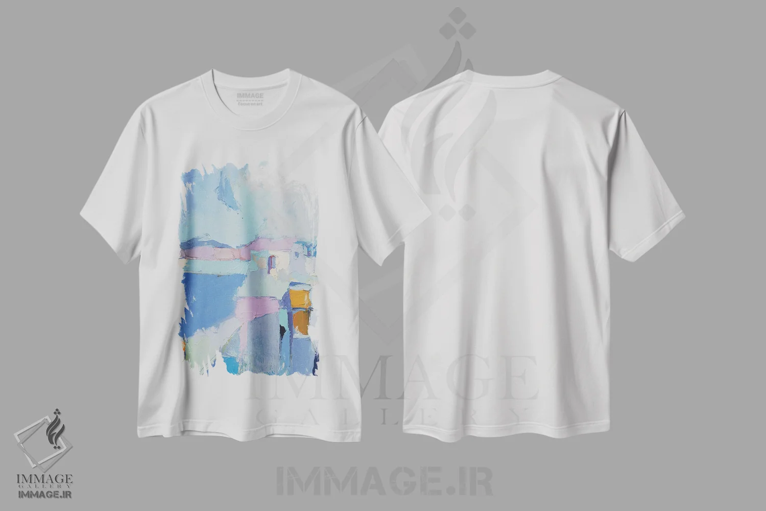 تیشرت سفید طرح دار ساحلی اثر النا شرایبمن | immage.ir