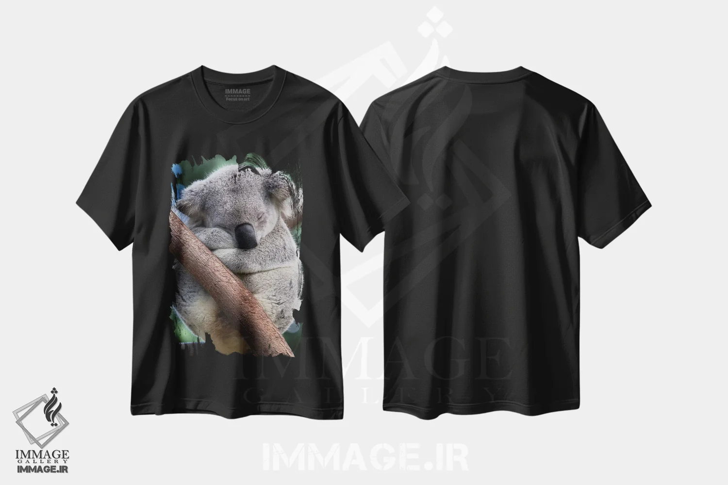 تیشرت مشکی طرح دار کوالای نر خوابیده، کوئینزلند، استرالیا، مدیوم اثر سوزی اسزترهاس | immage.ir