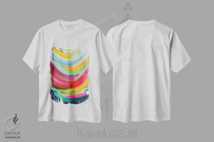 تیشرت سفید طرح دار ضربات قلم ۱۳۶ اثر اتاوی | فروشگاه ایماژ