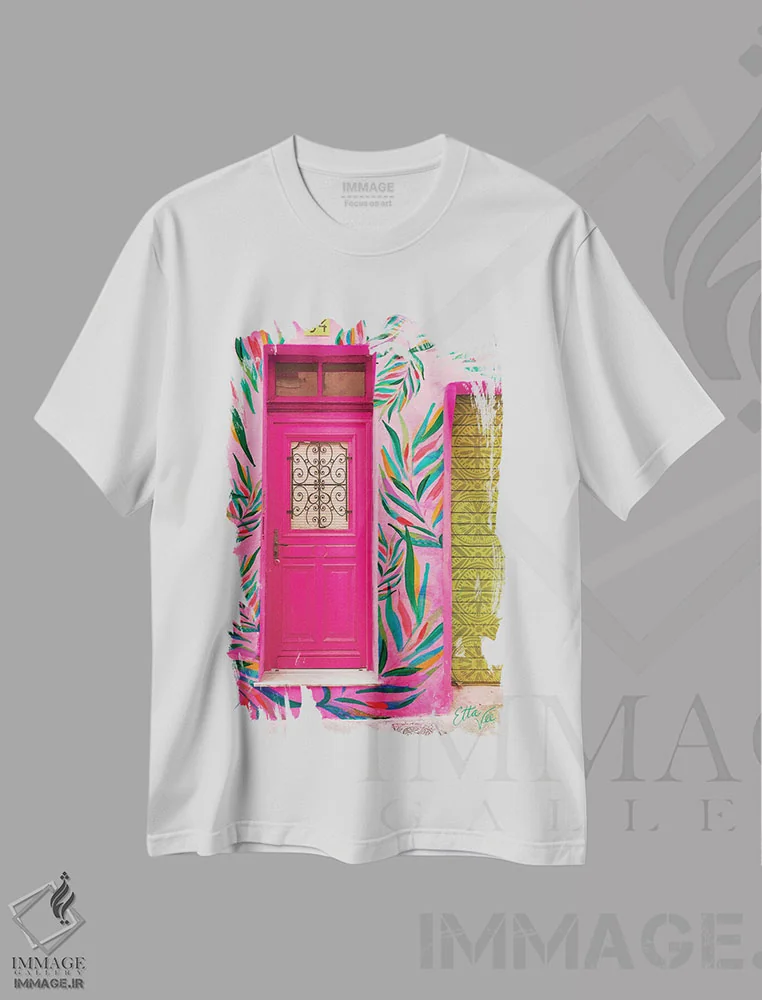 تیشرت سفید طرح دار خانه خوشبخت سوم، باربیکور اثر اتاوی | فروشگاه ایماژ