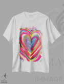 تیشرت سفید طرح دار قلب پرتوافشان III، مدیوم اثر اتاوی | immage.ir