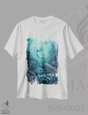 تیشرت سفید طرح دار سمفونی دریایی، هنر دیجیتال اثر آناستازیا اِوگرافوا | immage.ir