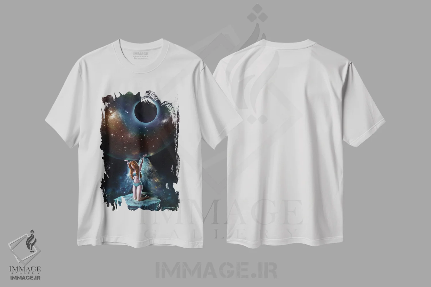 تیشرت سفید طرح دار قدرت، هنر دیجیتال اثر آناستازیا اِوگرافوا | فروشگاه ایماژ