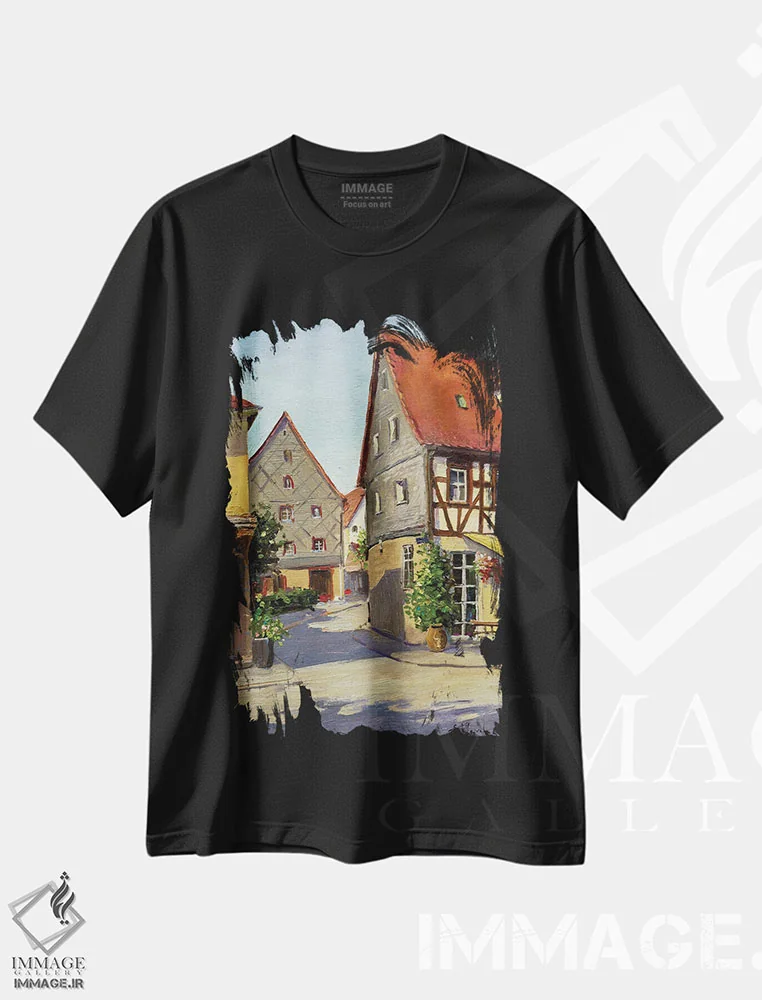 تیشرت مشکی طرح دار فورت، آلمان، مدیوم اثر اوگنیا مکانوا | immage.ir