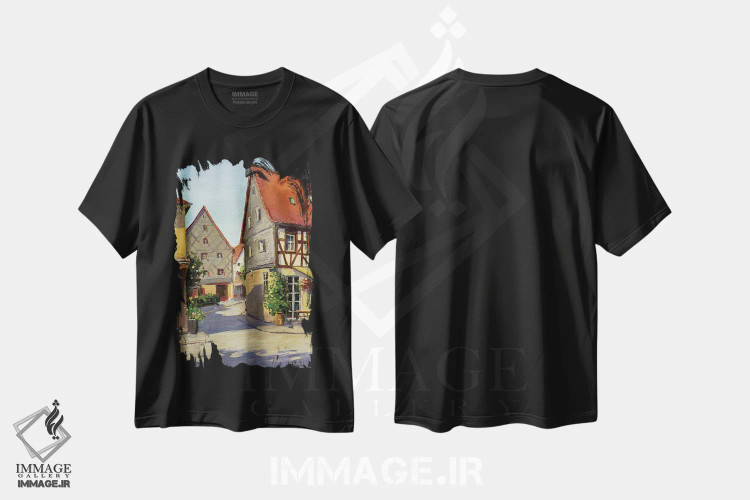 تیشرت مشکی طرح دار فورت، آلمان، مدیوم اثر اوگنیا مکانوا | immage.ir