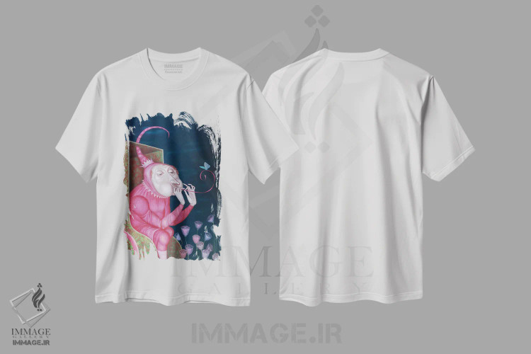 تیشرت سفید طرح دار دمنده، هنر فاخر معاصر اثر اوگنیا سارِه | immage.ir