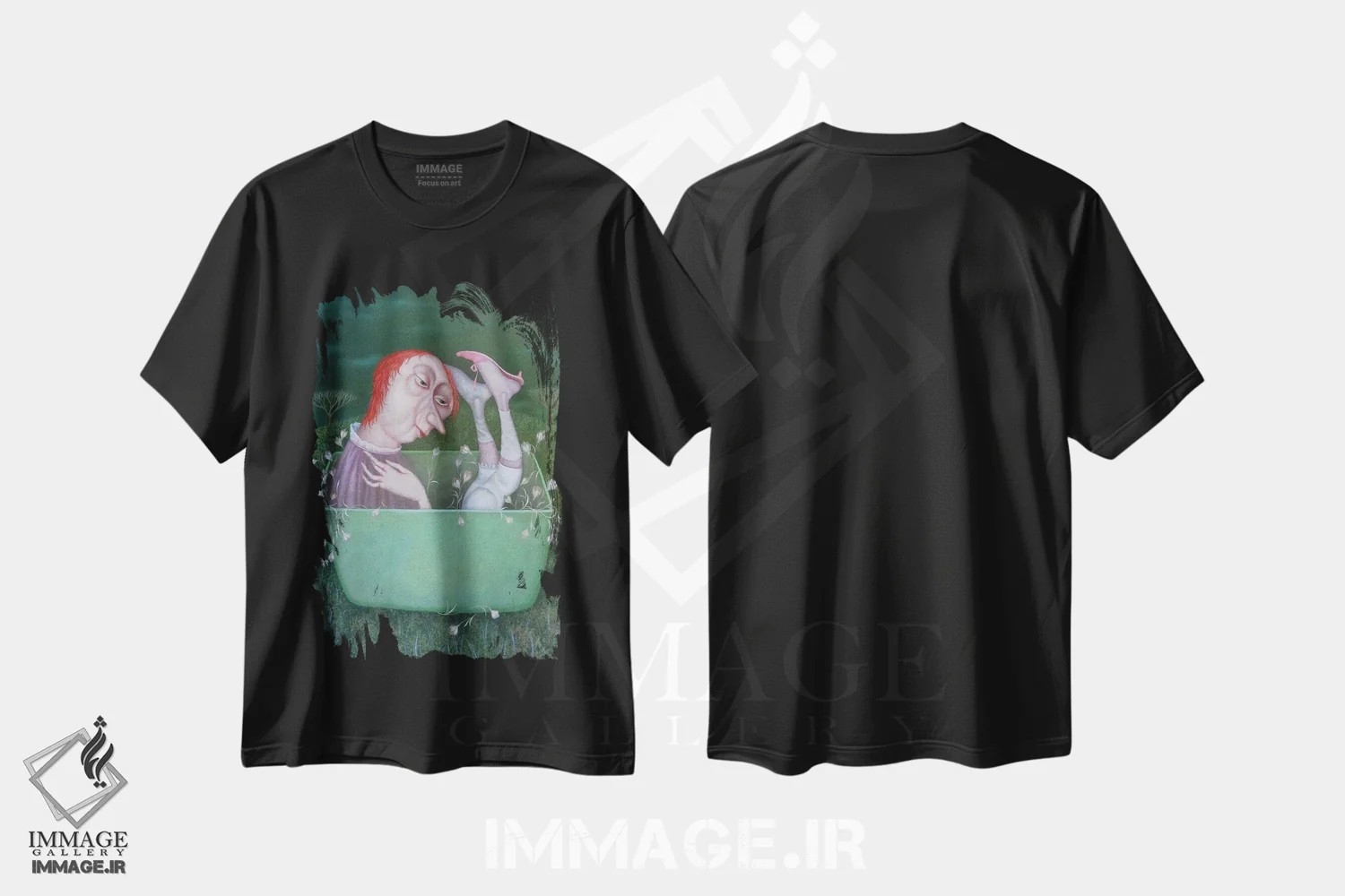 تیشرت مشکی طرح دار بهار، هنر فاخر معاصر اثر اوگنیا سارِه | immage.ir