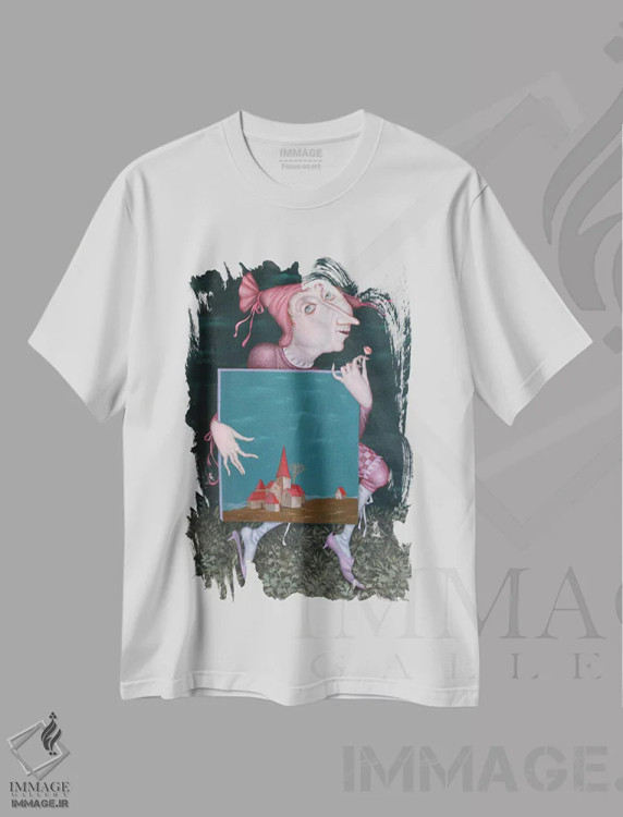 تیشرت سفید طرح دار نقاش، هنر فاخر معاصر اثر اوگنیا سارِه | فروشگاه ایماژ
