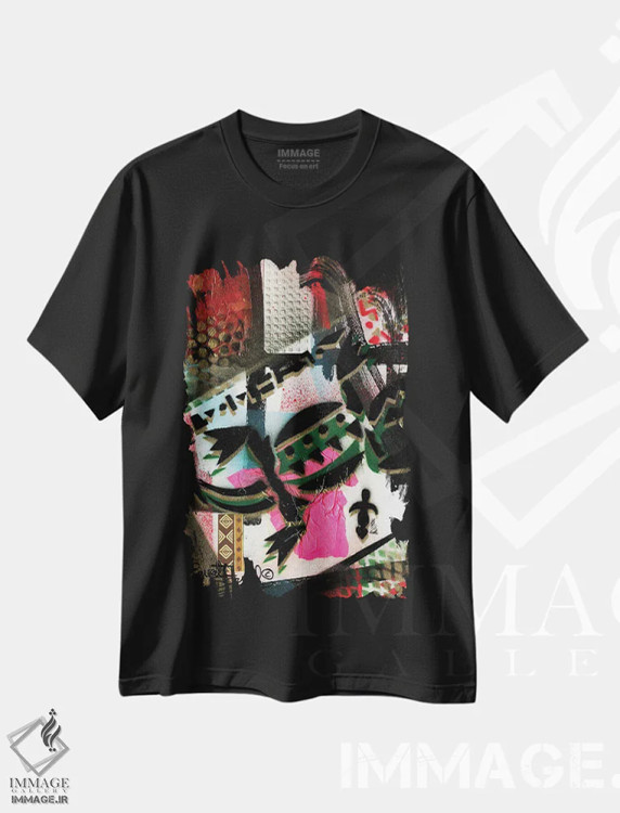 تیشرت مشکی طرح دار تمساح، آبستره اثر اورِت اسپرویل | immage.ir