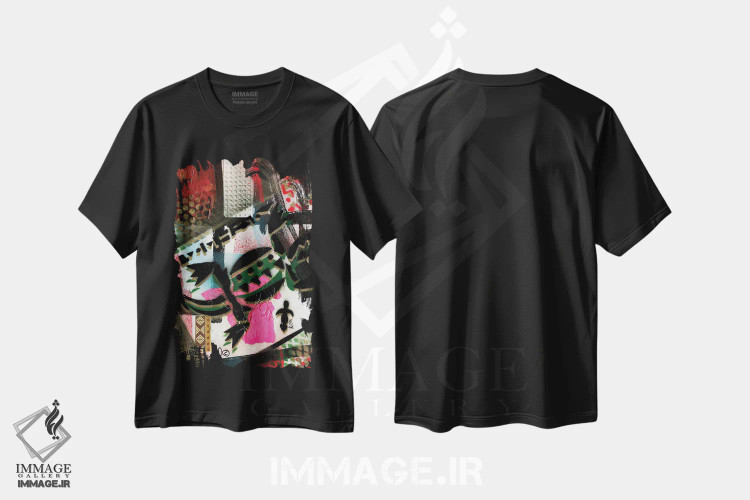 تیشرت مشکی طرح دار تمساح، آبستره اثر اورِت اسپرویل | immage.ir