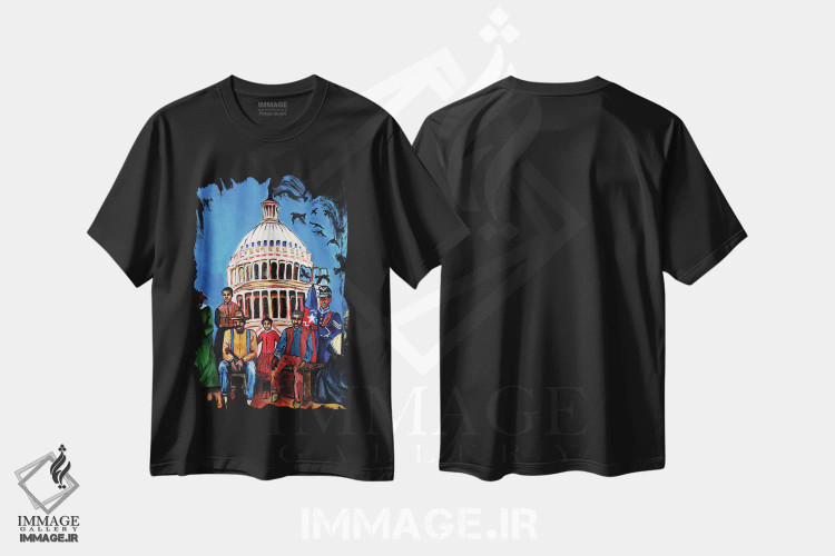 تیشرت مشکی طرح دار آزادی، هنر آمریکایی آفریقایی تبار اثر اورِت اسپرویل | فروشگاه ایماژ