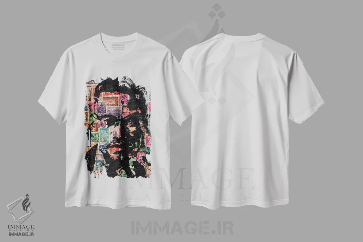 تیشرت سفید طرح دار مالکوم ایکس، هنر آمریکایی آفریقایی تبار اثر اورِت اسپرویل | فروشگاه ایماژ