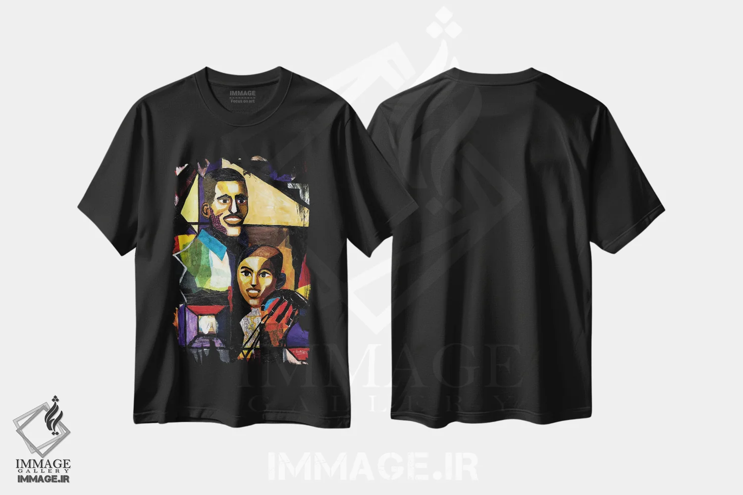 تیشرت مشکی طرح دار من و پدر، هنر آمریکایی آفریقایی تبار اثر اورِت اسپرویل | immage.ir