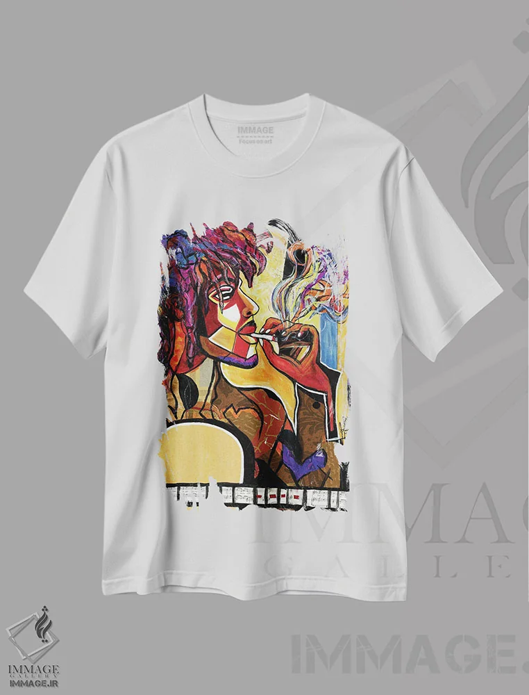 تیشرت سفید طرح دار راستامَن، هنر آمریکایی آفریقایی تبار اثر اورِت اسپرویل | immage.ir