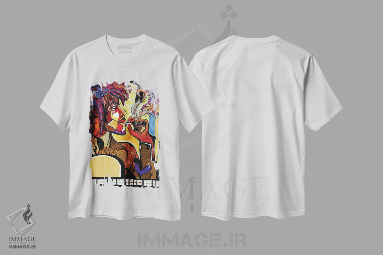 تیشرت سفید طرح دار راستامَن، هنر آمریکایی آفریقایی تبار اثر اورِت اسپرویل | immage.ir