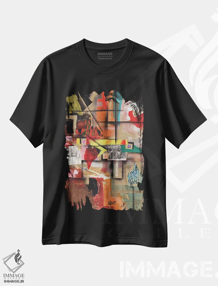 تیشرت مشکی طرح دار مشکلات تبعیض و جداسازی اثر اورِت اسپرویل | immage.ir